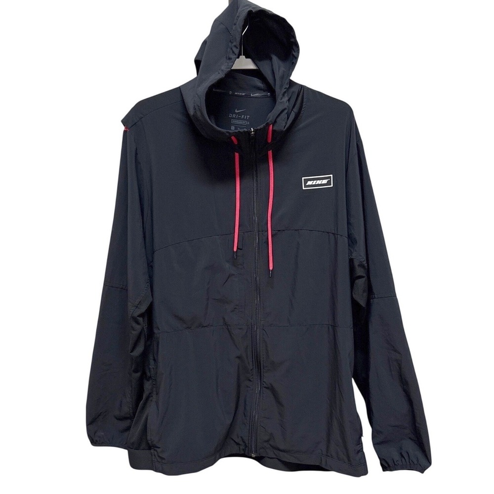 Nike Sport Clash Training Jacket Mens XL Black Gorpcore Outdoor Drifit Gym Mesh